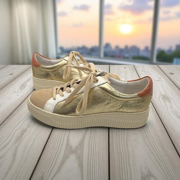 Söfft Fianna Sneakers | Size 6.5 M | Plantino/Biscotti Gold Beige | NEW in Box - Picture 1 of 13
